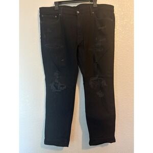 Levis 511 Slim Fit Distressed Black Jeans Mens 40x30 Ripped Denim